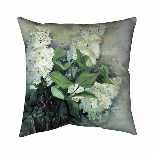 Fondo 26 x 26 in. White Lilacs-Double Sided Print Indoor Pillow FO2774638